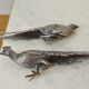 Paperweight birds pheasants vintage metal