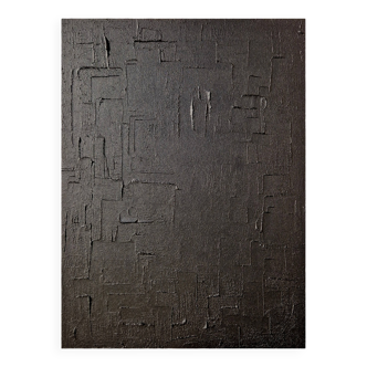 Minimalist black monochrome abstract painting table