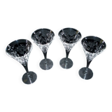 Set of 4 old white wine glasses - roemer flared crystal 18.5cm