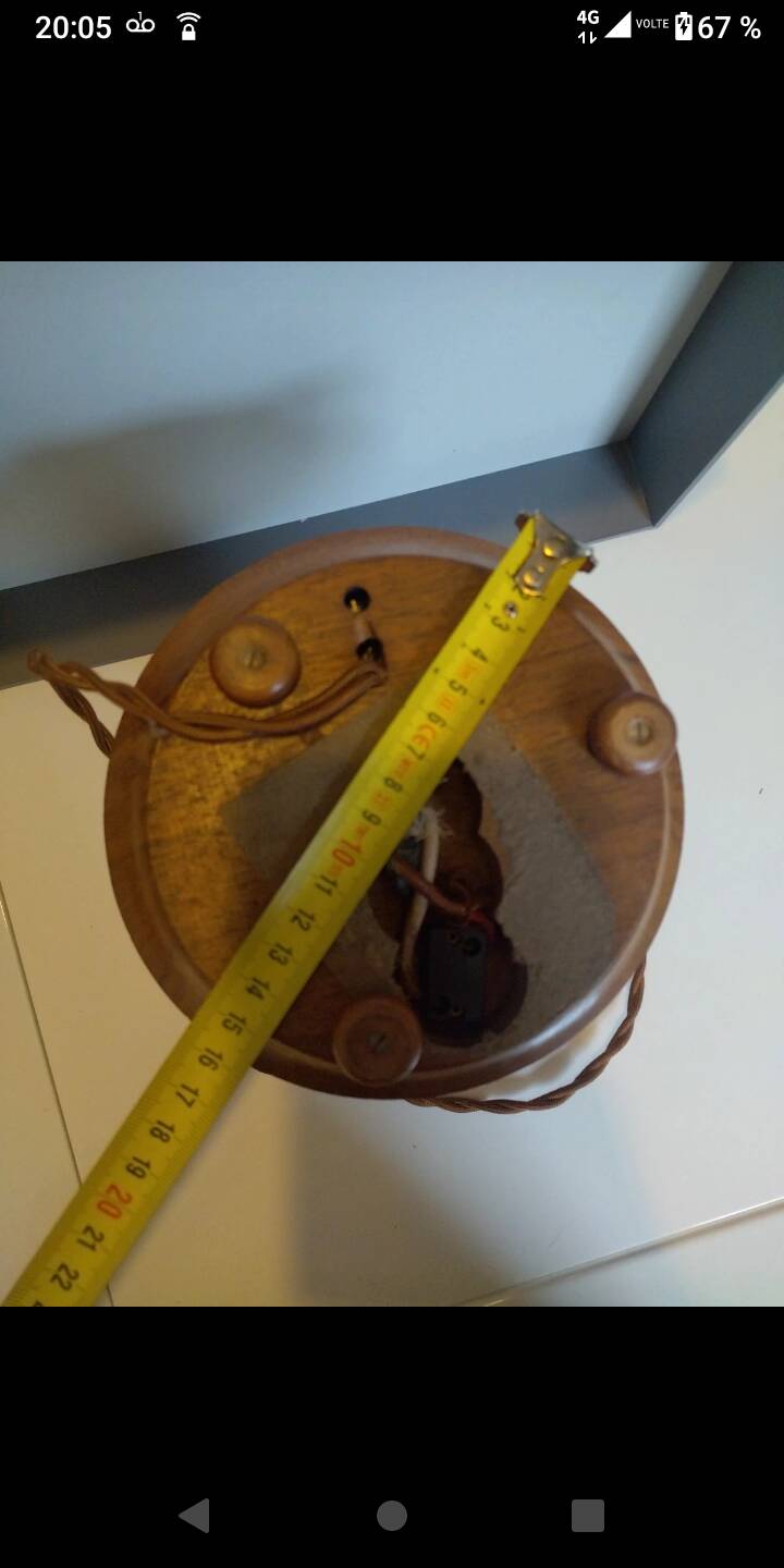 Vintage Scandinavian turned wooden candlestick lamp base