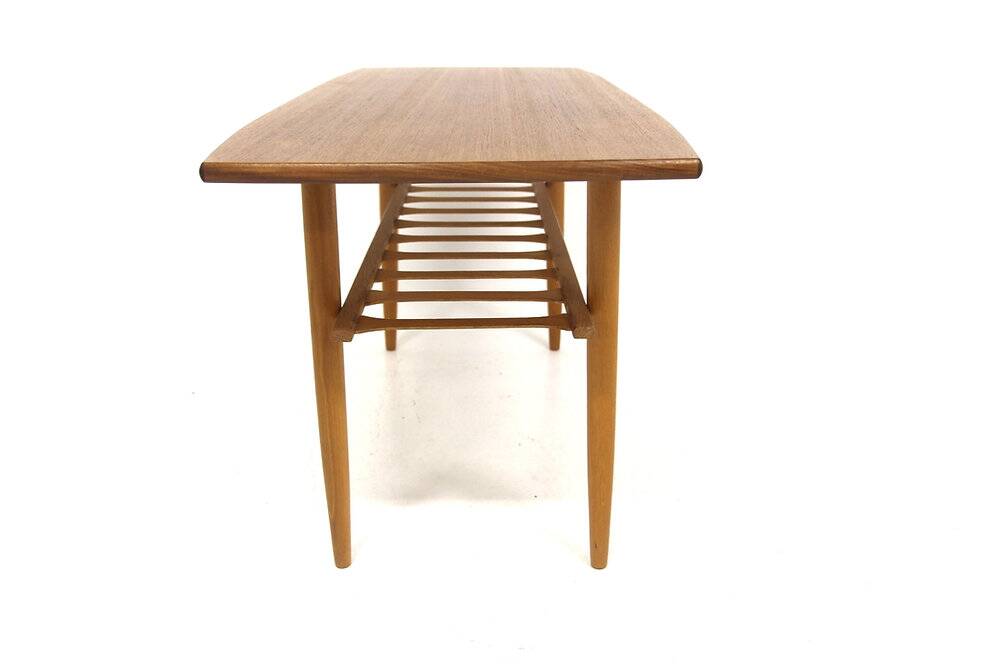 Table basse scandinave en teck et en chêne, Suède, 1950