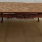 Italian-style table and its two removable extensions in solid walnut wood