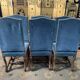 Suite de 6 chaises de style Louis XIII bleues