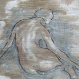 Charcoal painting on natural paper