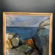 Large Original Swedish Oil on Canvas – “Storm Clouds Bohuslän” by Stig Delang – Signed – Vintage & Framed
