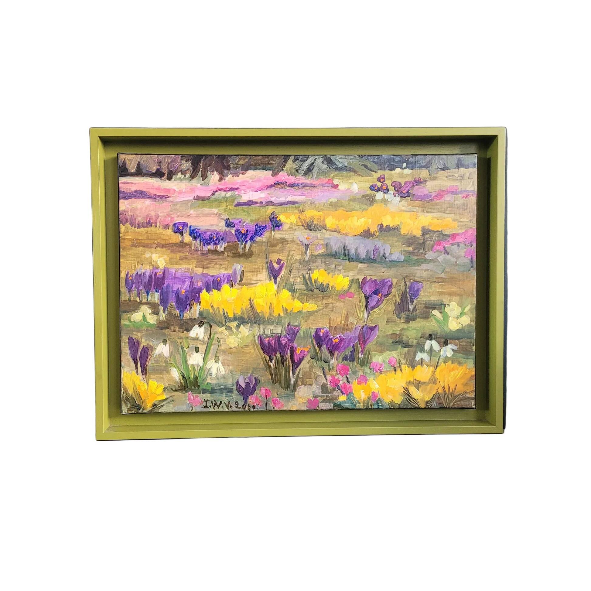 Table "Our Garden" by I. Wyss-Villard, 2000 - oil on canvas American frame