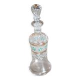 Liquor enamelled glass decanter, with flower decoration, Legras Montjoye, 1899-1900