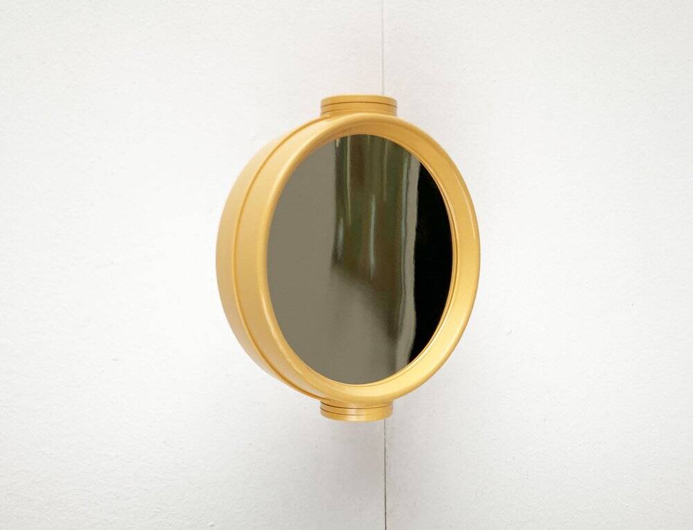 Mid-century space age bathroom wall mirror with 2 sides, 1960s.