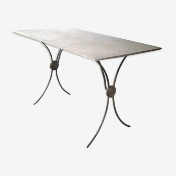 Table de jardin 1900 et sa dalle d'ardoise