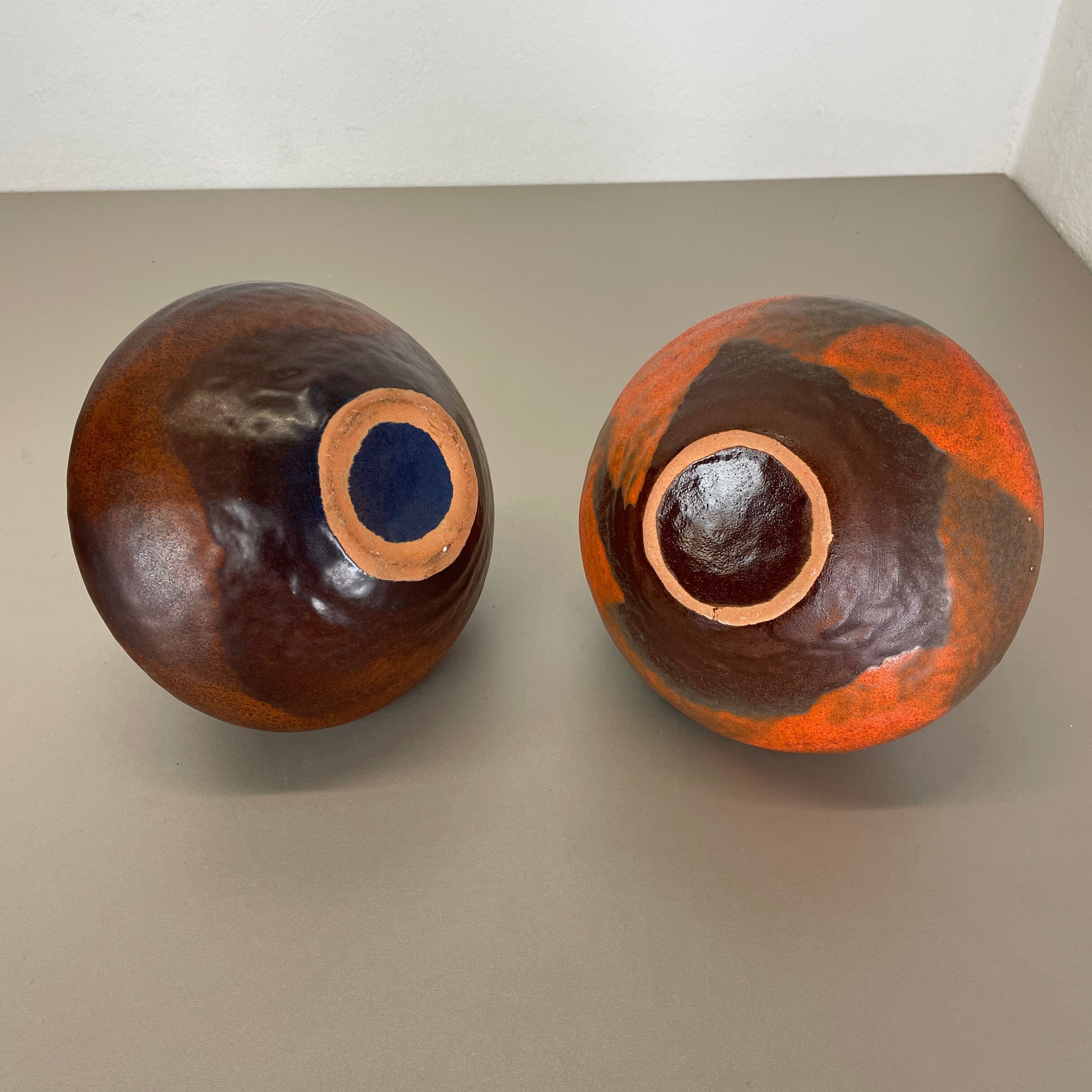 Set of 2 Fat Lava Pottery Vases Heinz Siery Carstens Tönnieshof, Germany, 1970s