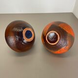 Set of 2 Fat Lava Pottery Vases Heinz Siery Carstens Tönnieshof, Germany, 1970s