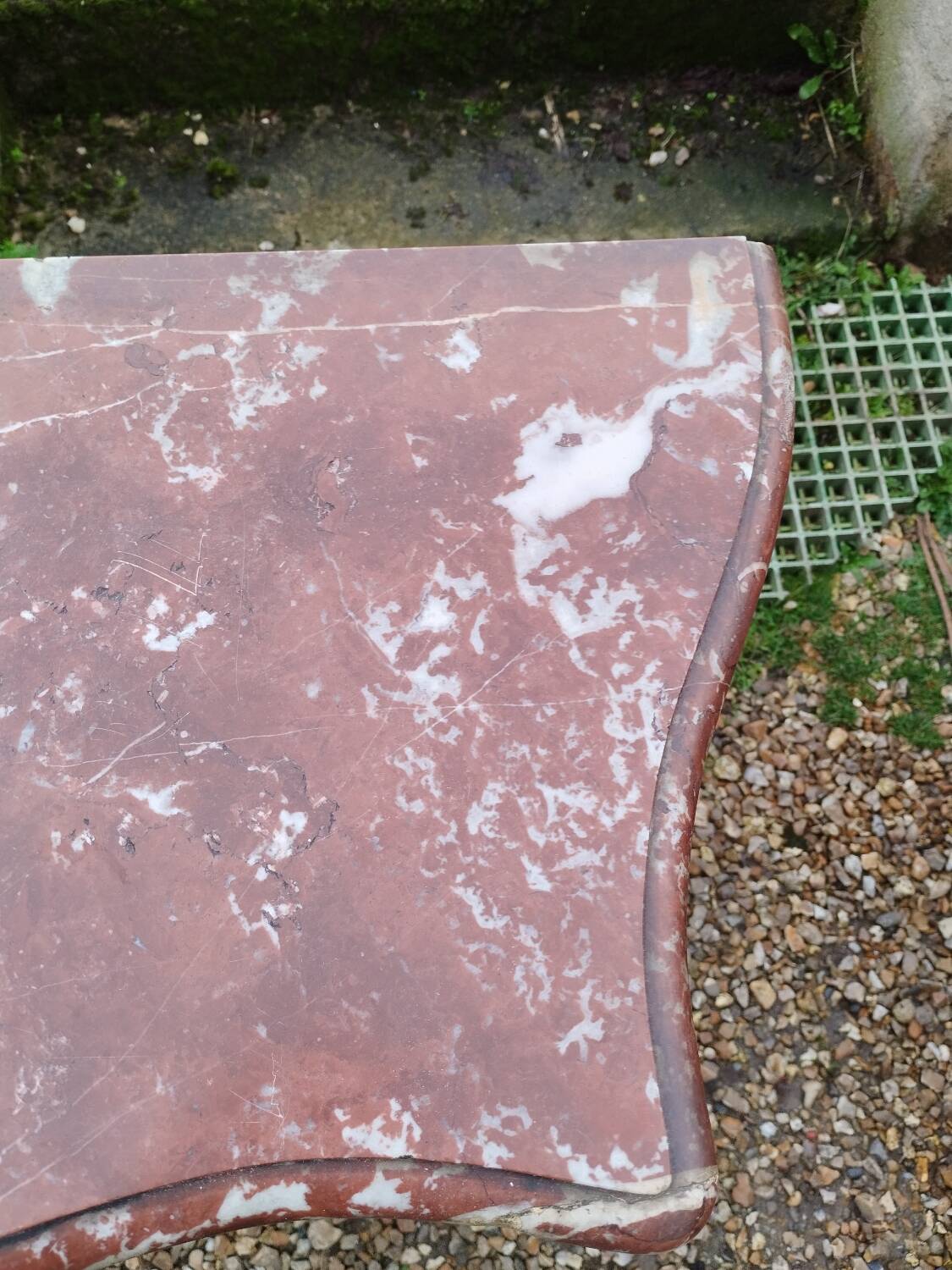 Louis xv style marble top marquetry chest of drawers