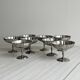 8 very large stainless steel footed bowls