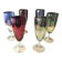 6 glass champagne flutes in different colours