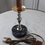 Lamp in marble and chrome steel 50s