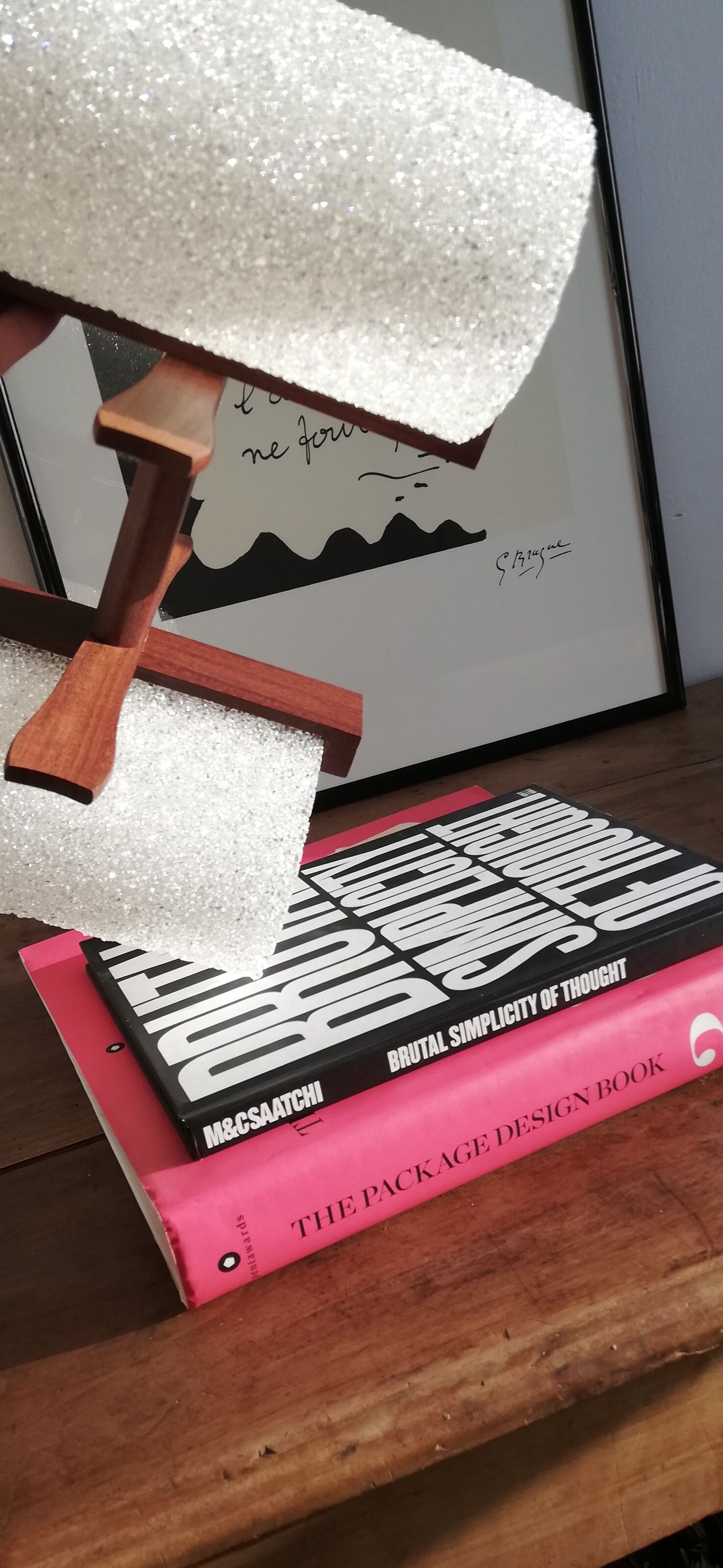 Suspension double in teak and perspex