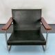 Fauteuil lounge vintage italien chrome et cuir des années 60
