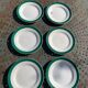 6 dessert plates in white earthenware and green edging Digoin Sarreguemines vintage