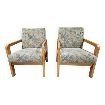 Pair of vintage 1970s fireside chairs
