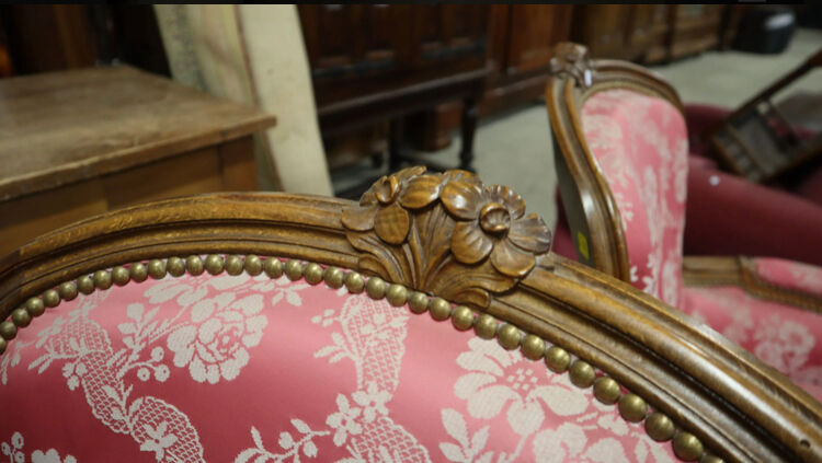 Pair of Louis XV satin-style shepherdesses