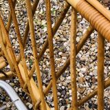 Rattan basket bed 90x190 vintage 1960