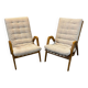 Paire de fauteuils par Jan Vaněk, années 1940, entièrement restaurés, Tchécoslovaquie
