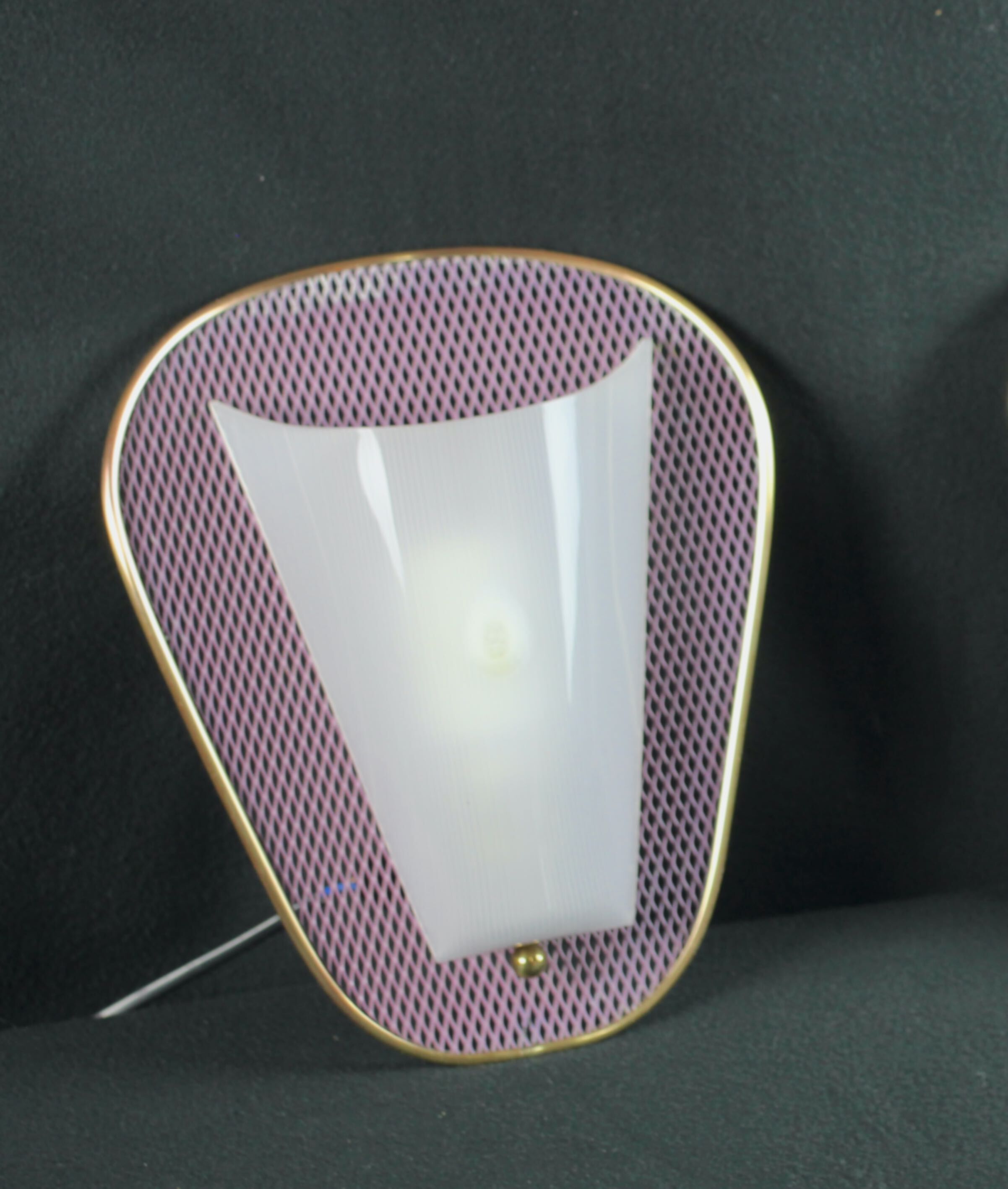 Pair of perspex brass wall sconces, france 1950's