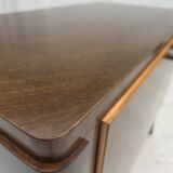 1960s, Danish radio/TV commode, laqered ash wood, wood marquetry door.