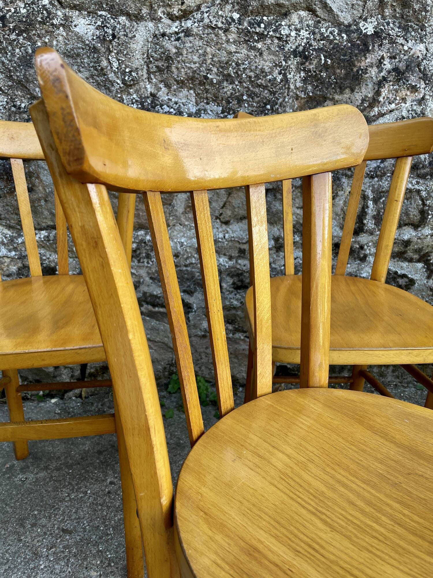 Set of 6 Luterma beech chairs, 1950.