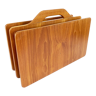 Magazine holder, Scandinavian modernist magazine rack in solid teak wood