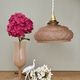 Suspension lampshade vintage art deco in pink frosted glass