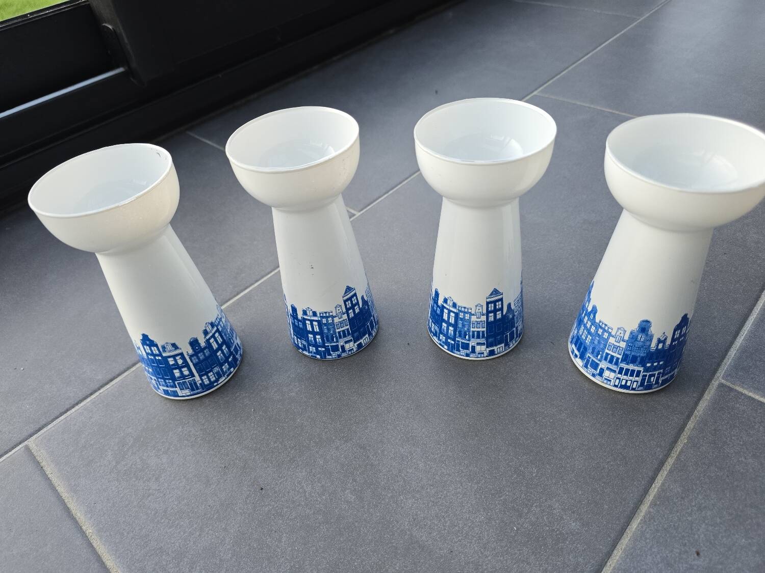 4 vintage Dutch vases for hyacinths