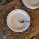 Vintage dessert plates, nesting set by Michel Hamon, Gien Prisunic