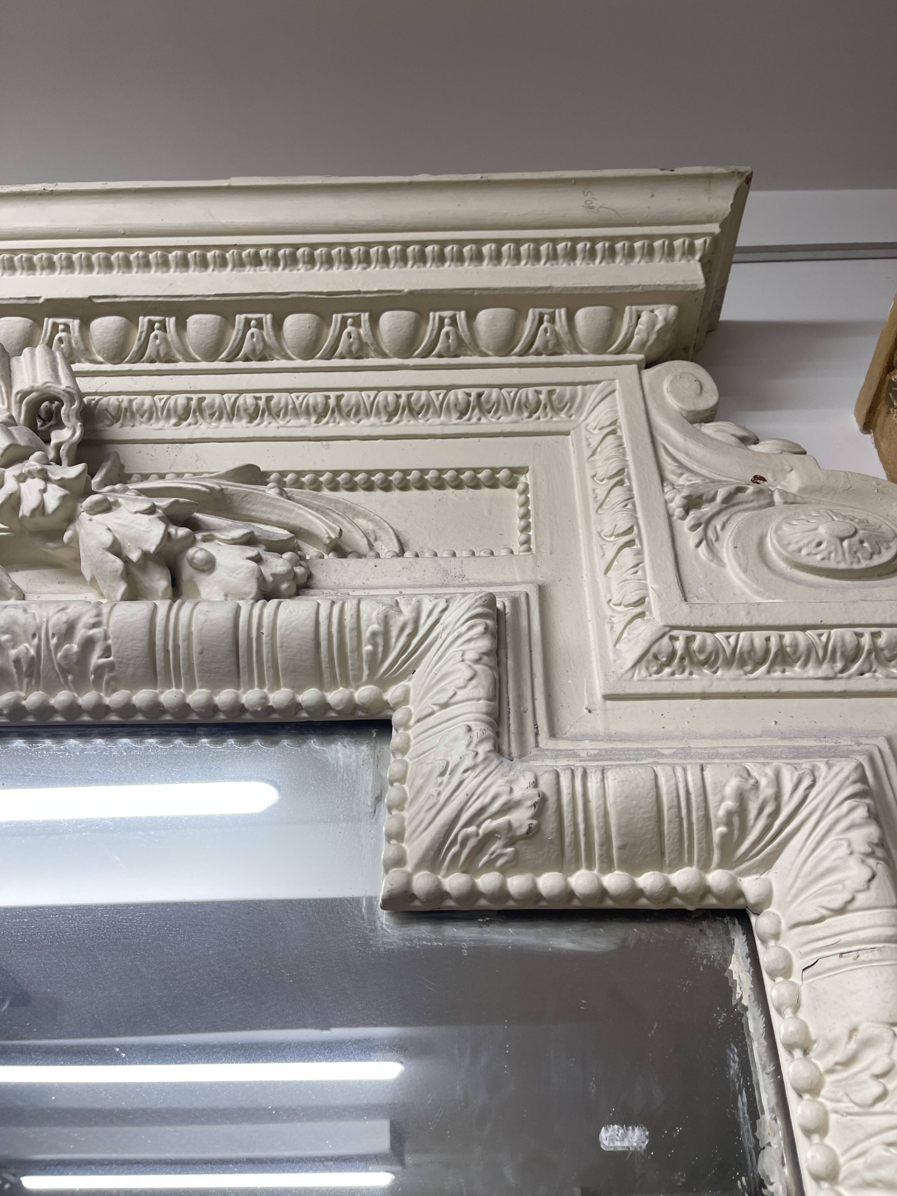 XXL antique mirror with mouldings