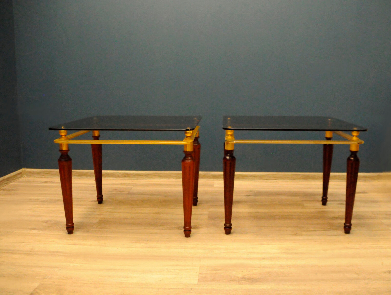 Pair of tables with crystal glass spiegel parsol, germany, 1970