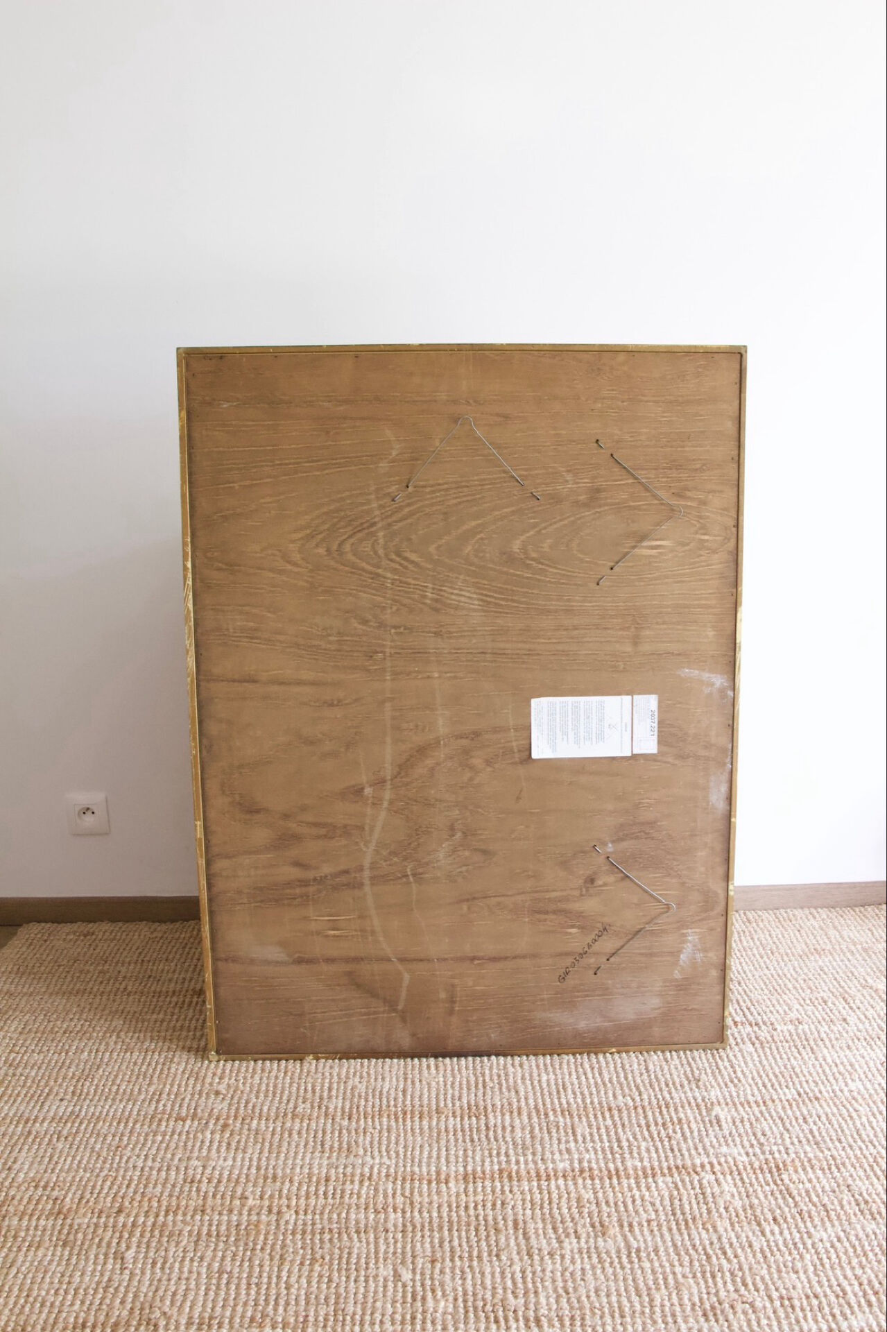 Large golden mirror Deknudt vintage 1970s