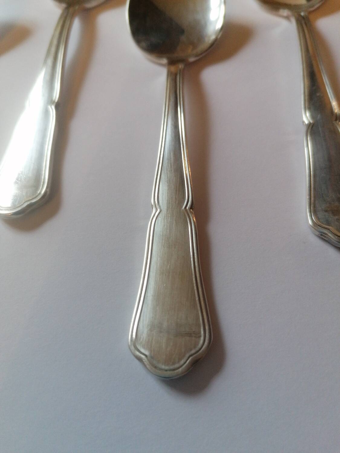 6 silver metal ice cream spoons