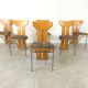 Ensemble de 6 chaises à repas italiennes postmodernes, 1980