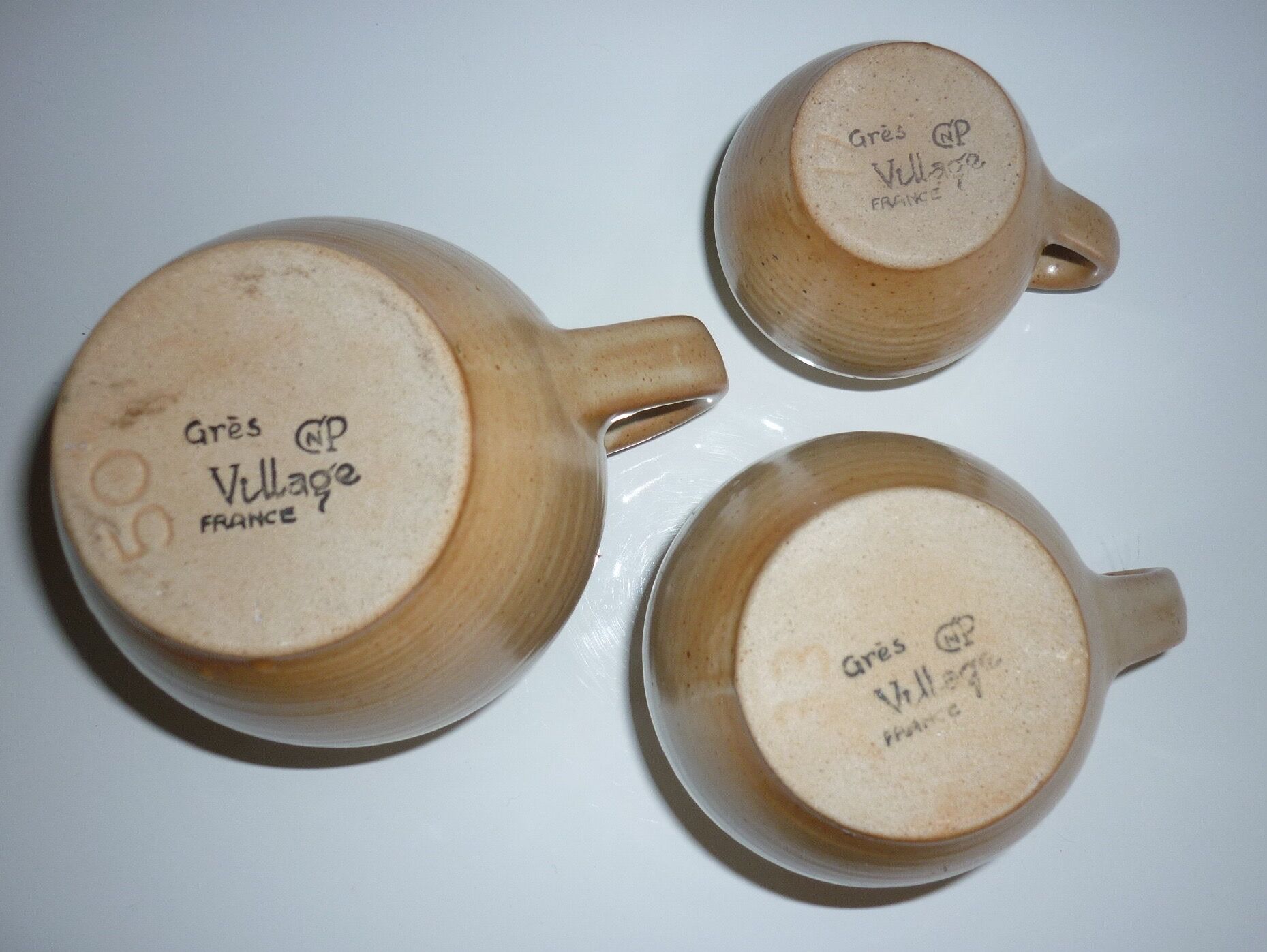 Suite of 3 CNP Village cream or milk jars