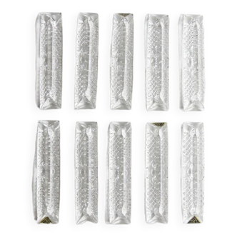 Set of 10 crystal knife holders
