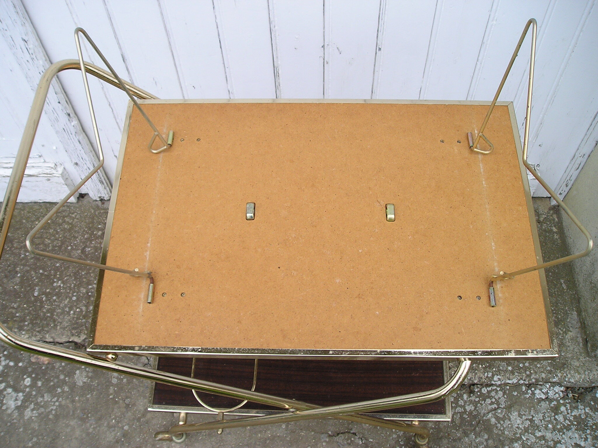 Rolling bar, removable tray, vintage 70's serving table