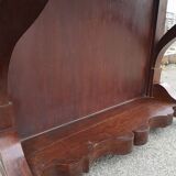 Console in mahogany veneer and marble