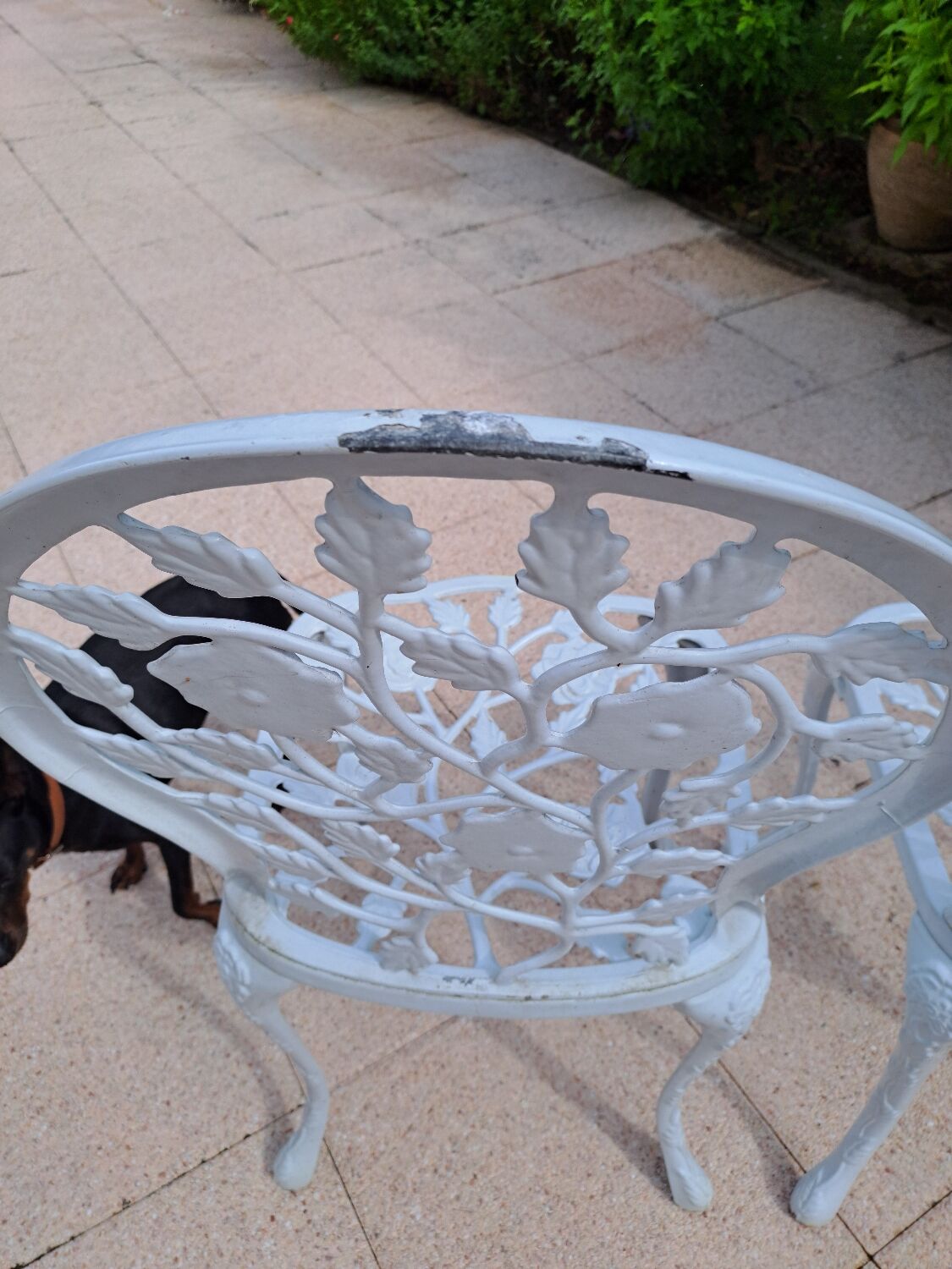 2 cast aluminum garden chairs