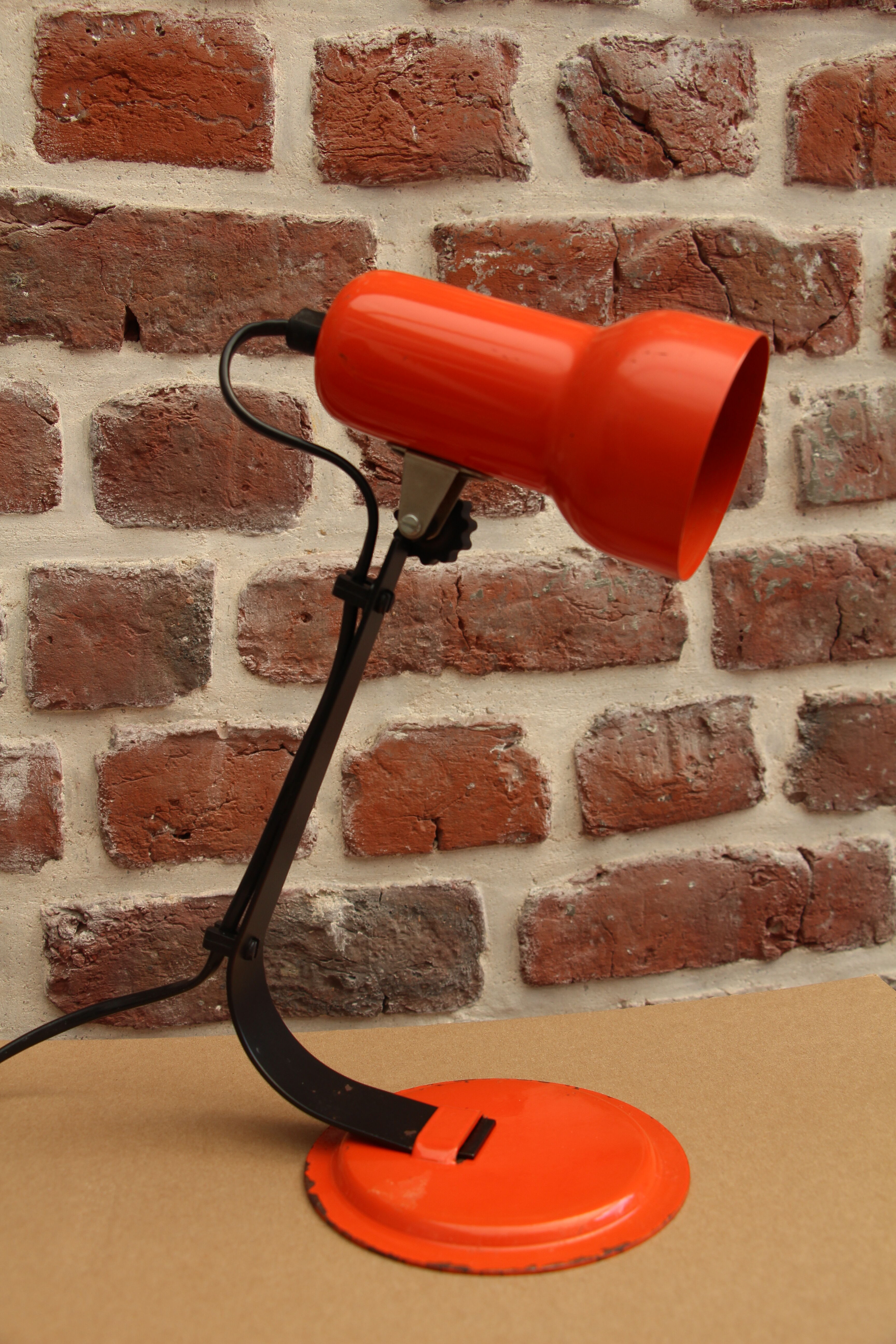 Vintage orange desk spot lamp 60"s