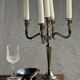 Pair of 5-arm silver-plated metal candlesticks H27