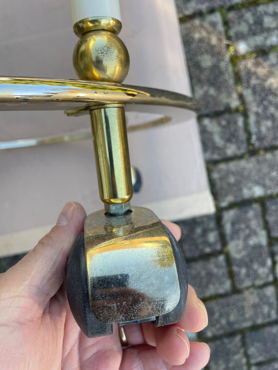 1960s glass and brass bar cart