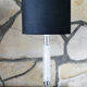 Table lamp glass er metal chrome 1970's