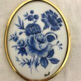 Mirror Face to hand gilded porcelain limoges Vintage