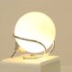 Lampe de table globe en chrome et verre blanc, Italie, années 1970