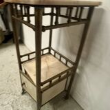 Art Deco bedside table in brass and veined marble, 20th century